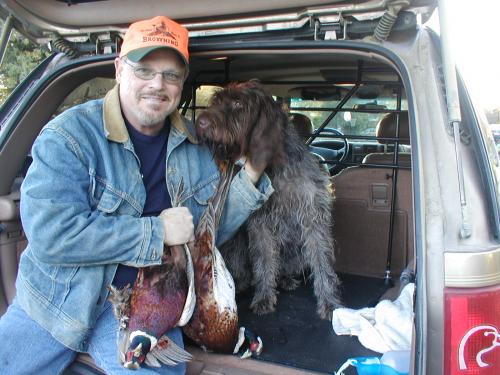Flo with owner and birds